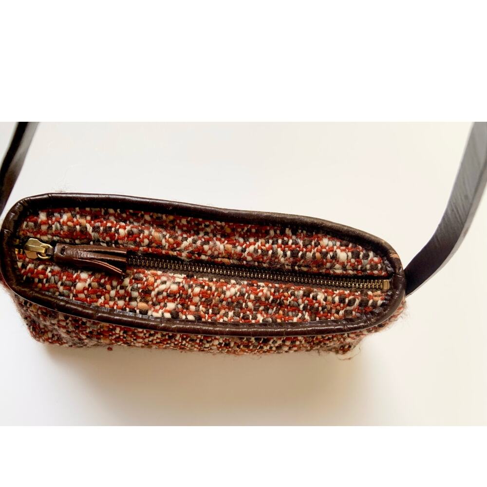 Banana Republic Y2K Leather Wool Mini Bag Purse - Picture 6 of 10